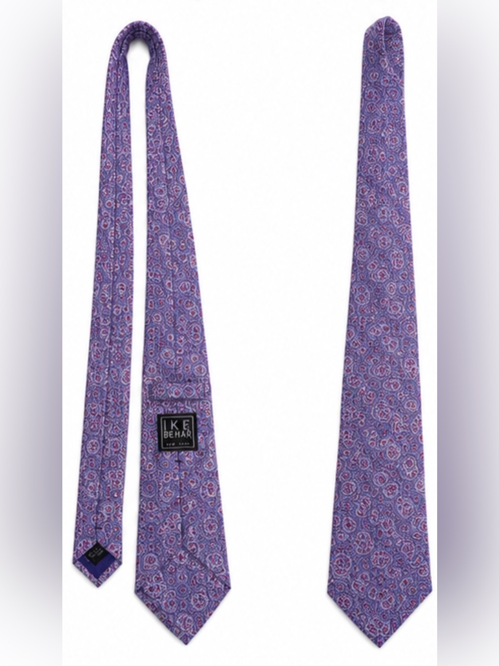 Ike Behar Lavender Purple Paisley Silk Tie